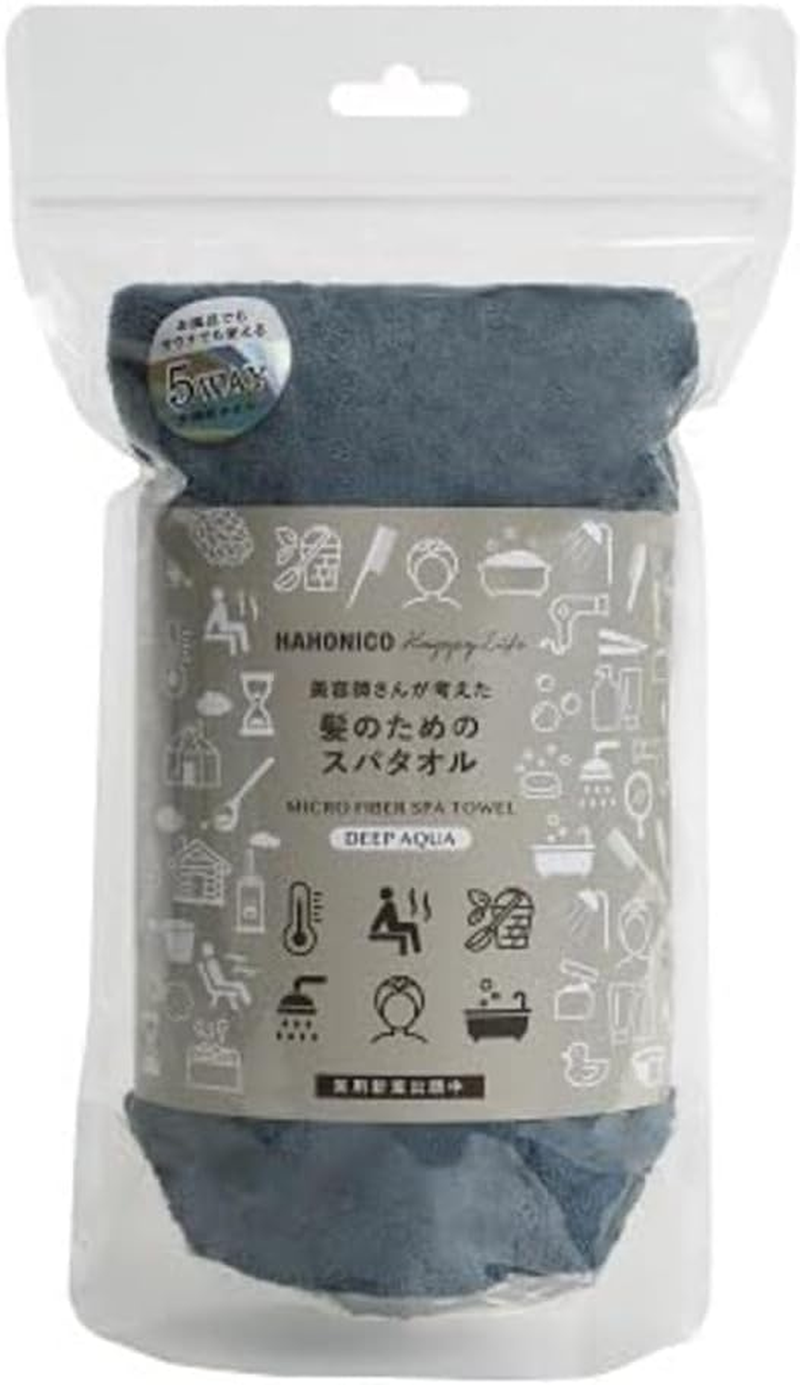 HAHONICO 5-Way Towel That Can Be Wrapped up Sauna Hat, Hair Dry Microfiber Spa Towel (Deep Aqua)