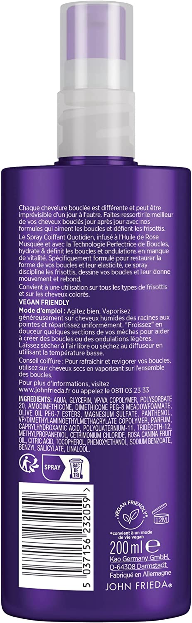 JOHN FRIEDA Frizz Ease Spray Coiffant Boucles Couture - 200 Ml