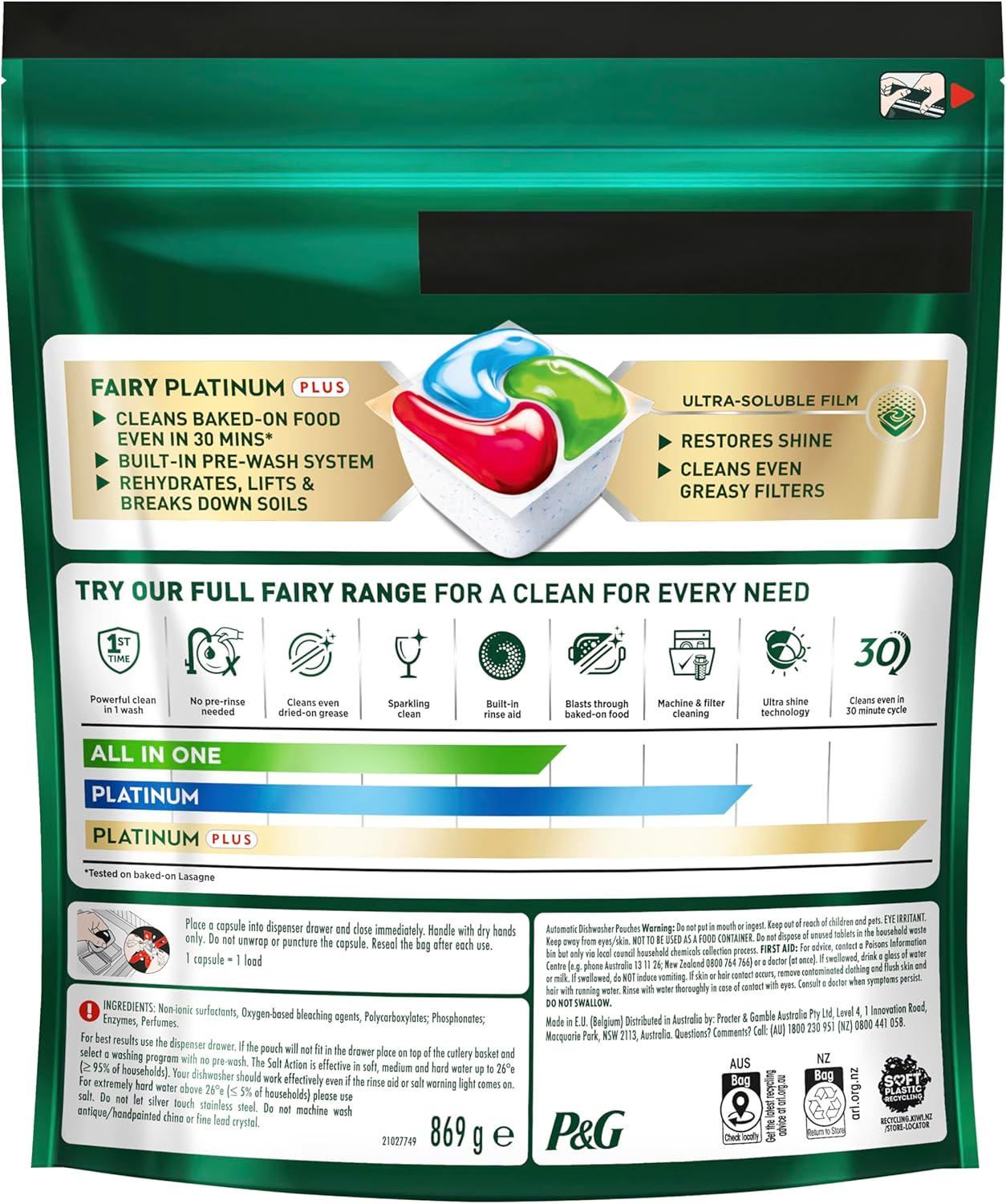 Fairy Platinum plus 30 Minute Miracle Fresh Scent 56 Pack image number 6