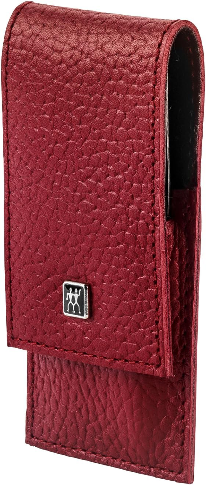ZWILLING 3 Piece Red Cowhide Leather Nail Care Pedicure Set with Press Stud + Nail Clippers image number 4