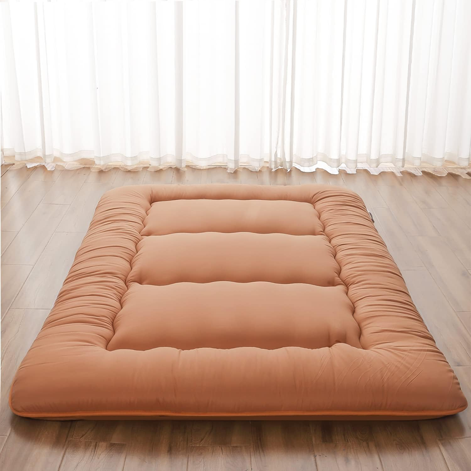 Futon Mattress, Japanese Floor Mat with Portable Storage Bag, Roll up Thick Tatami Mattress, Folding Sleeping Pad, Floor Lounger Guest Bed for Camping Couch