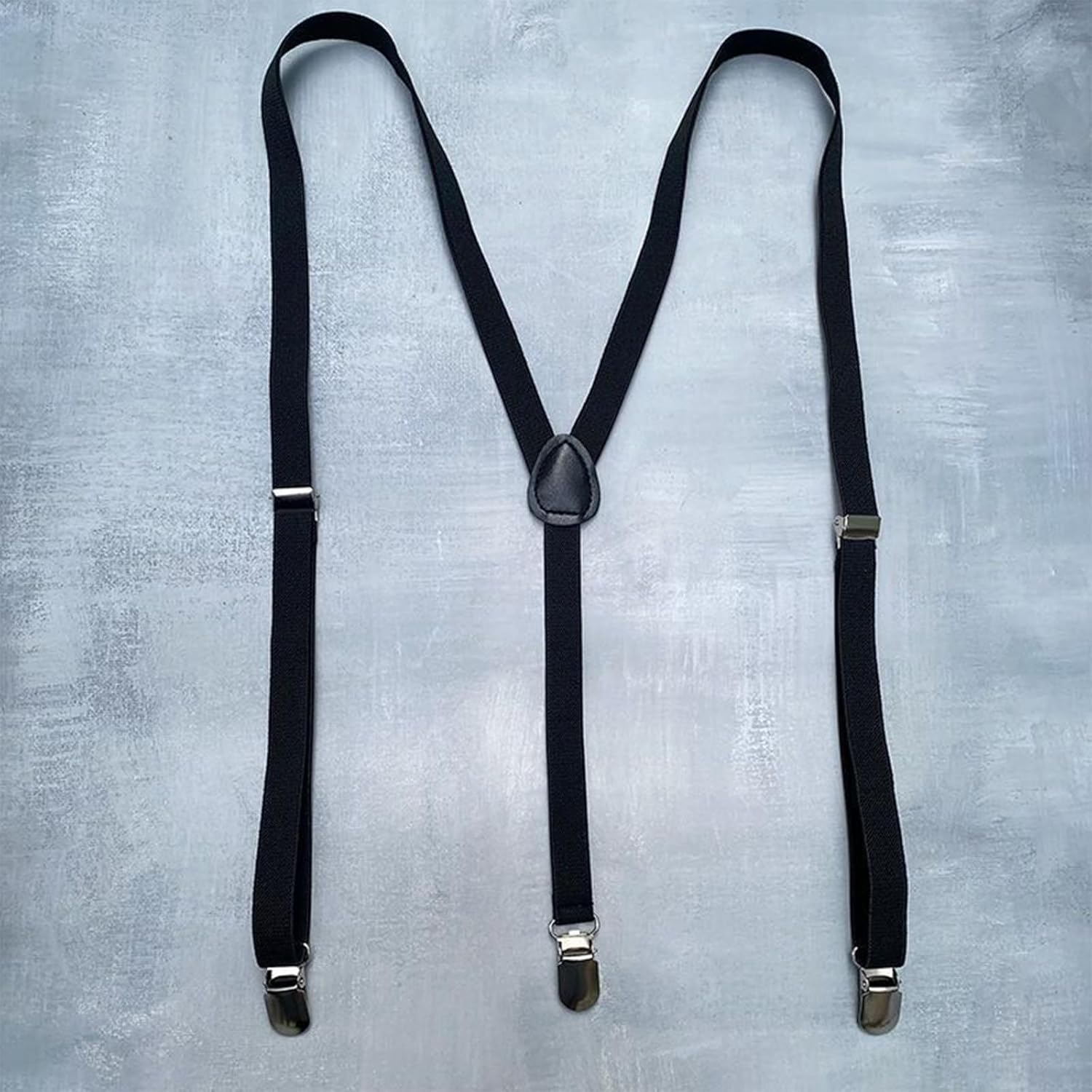 CTOUUGRS Men'S 1 Inch Solid Straight Clip Suspender Y Back Suspenders Adjustable Size Elastic Braces for Men and Women Heavy Duty Clips image number 3