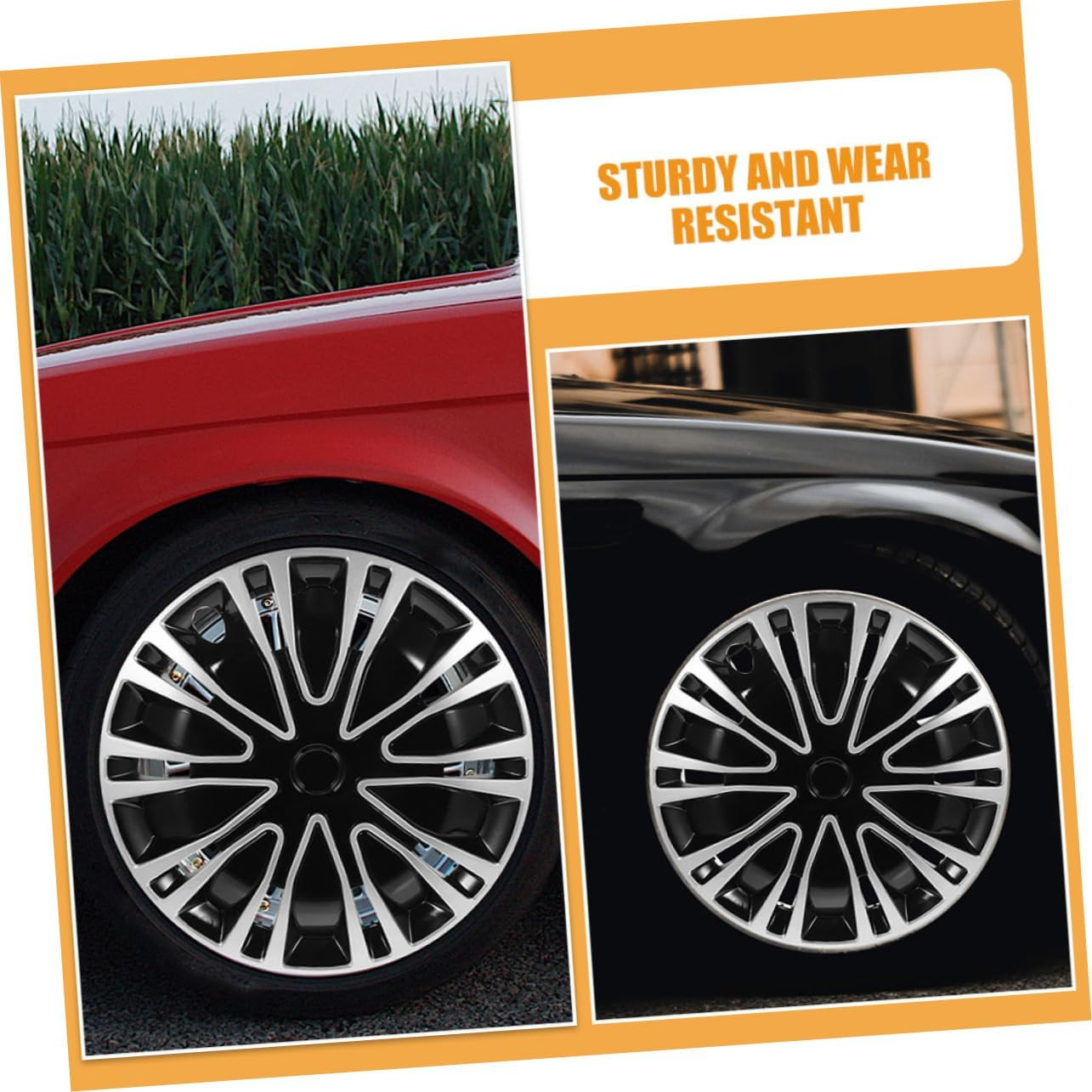 BUGUUYO 2Pcs Decorative Hub Caps for Car Wheel Covers Automotive Rims Accessories image number 4