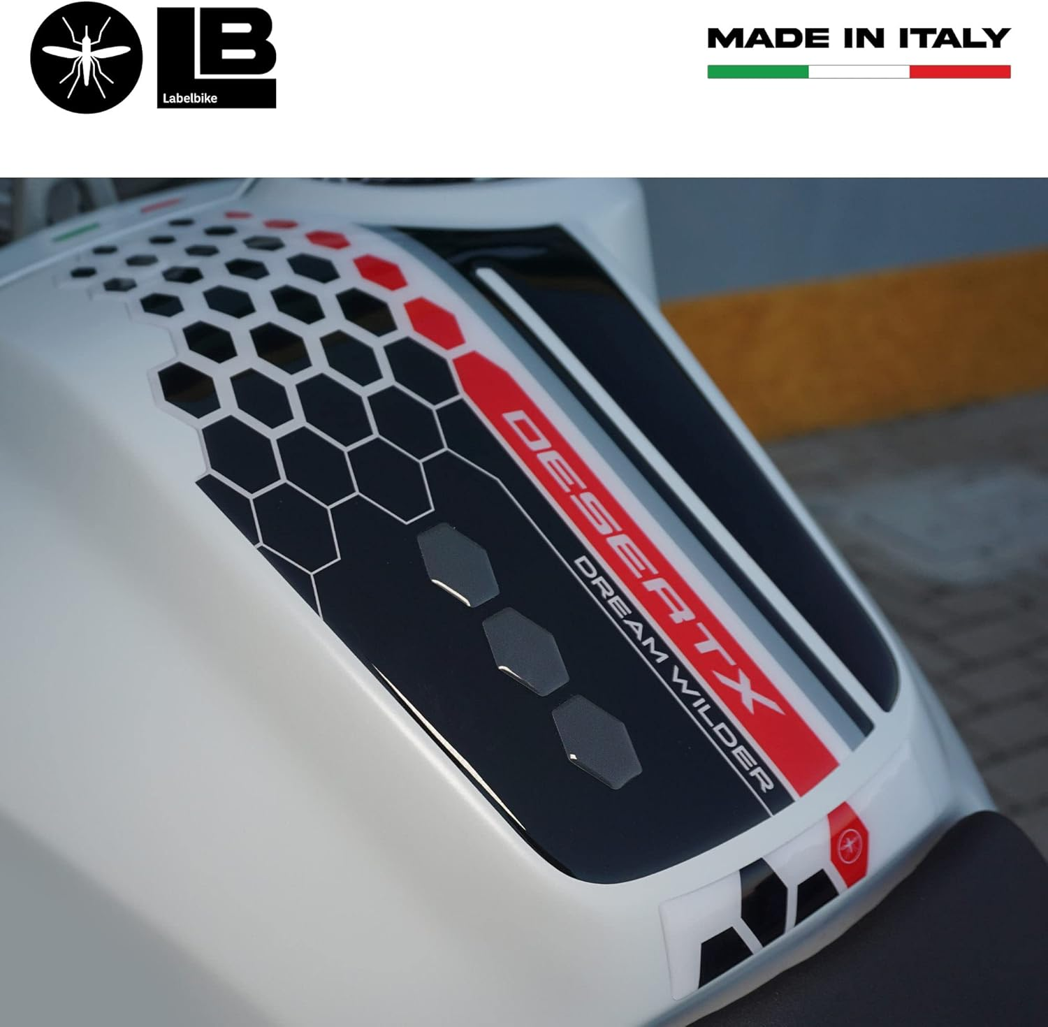 Labelbike - 3D Sticker Motorcycle Tank Protection Compatible with Ducati Desertx image number 2