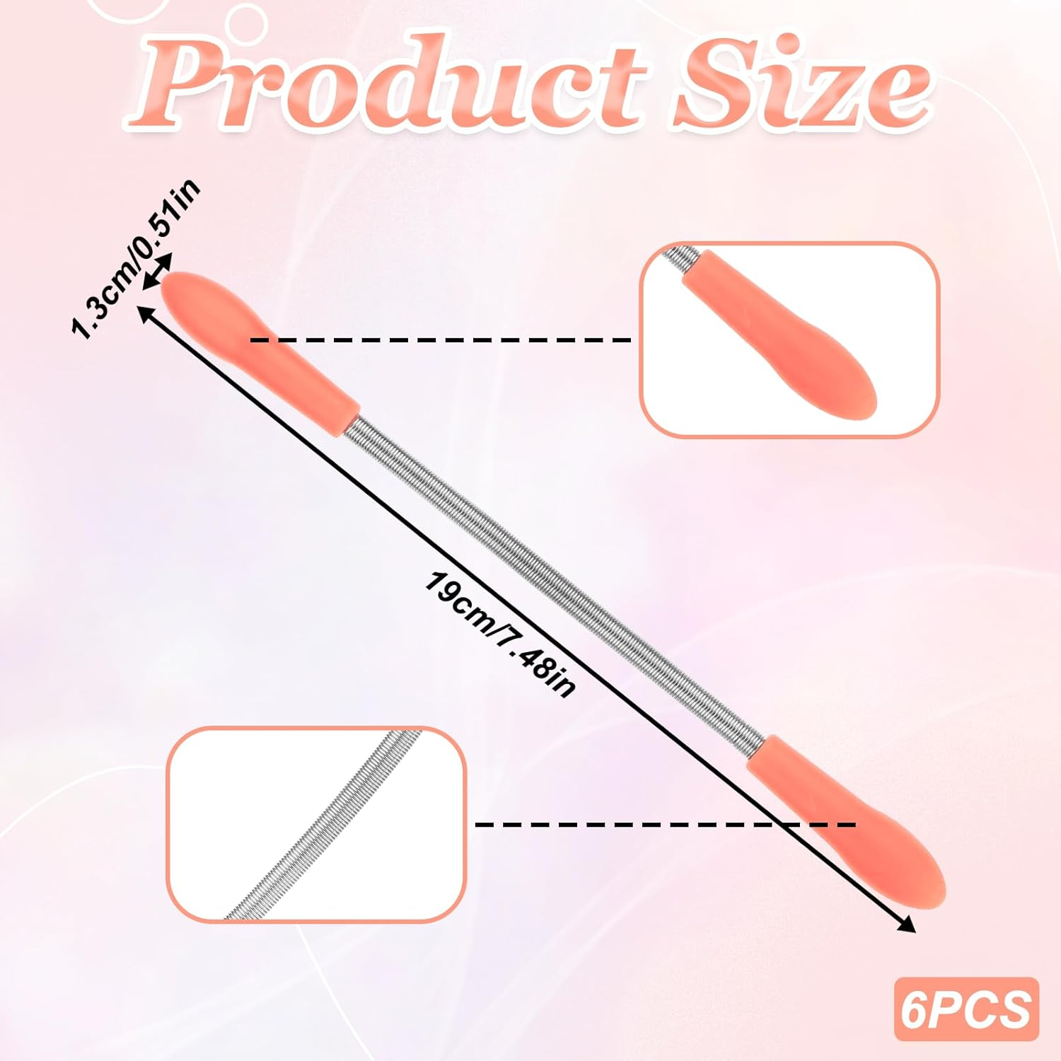 Molain 6 Pieces Facial Hair Remover Spring Eyebrow Face Epilator Coil Portable Hair Remover Spring Threading Tool Hair Remover Spring Epilator for Women Chin Cheek Mustache Upper Lip image number 4