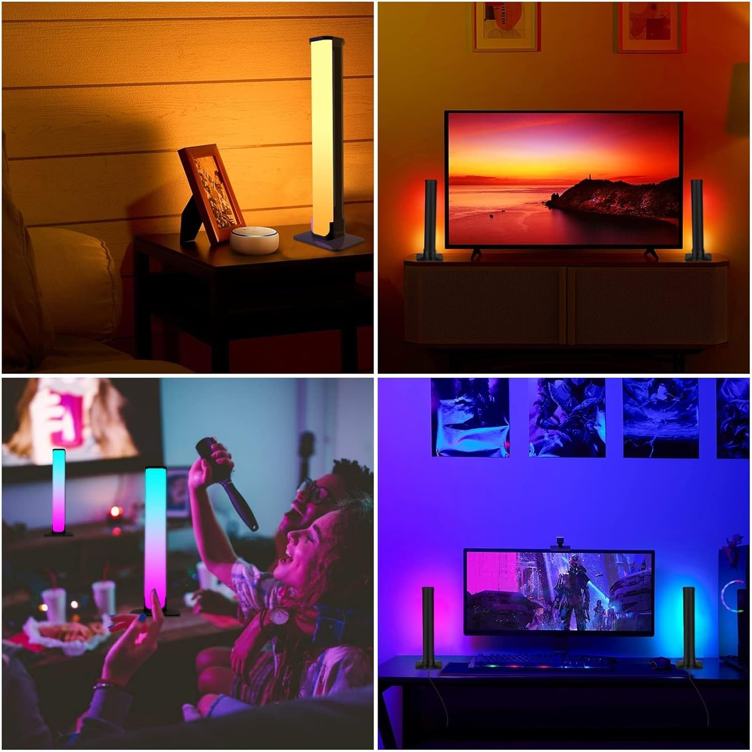 Smart LED Light Bar, 2Pack RGB Smart LED Light Bars with 46 Scene and Music Modes, Gaming Lights That Sync with TV Backlight, Leds RGB Ambient Color Changing Lighting for Gaming, Bedroom (10Inches) image number 4