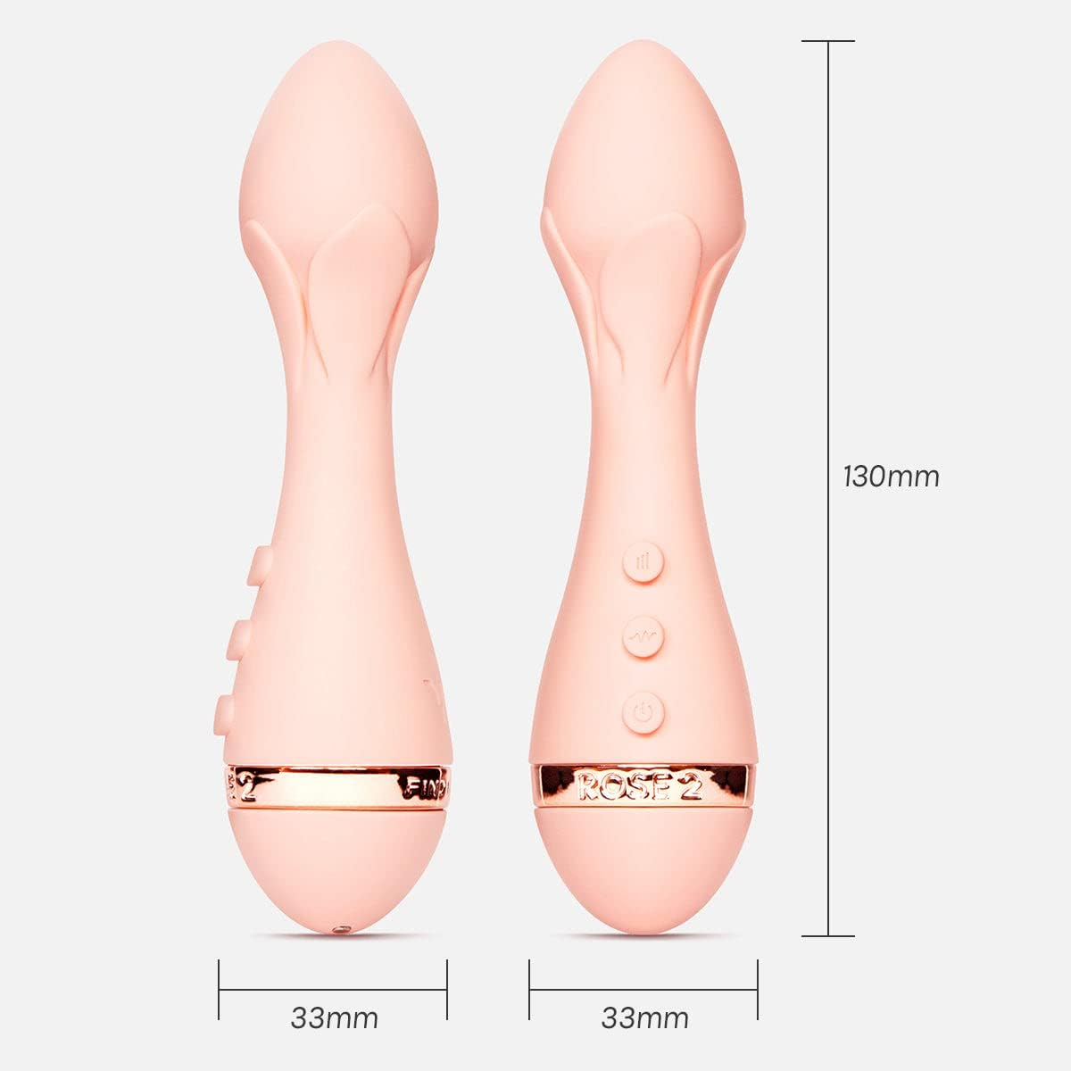 VUSH Rose 2 Precision Point Bullet Vibrator with Clitoral Stimulation - Flexible Tip, Waterproof, Rechargeable (Pink) image number 3