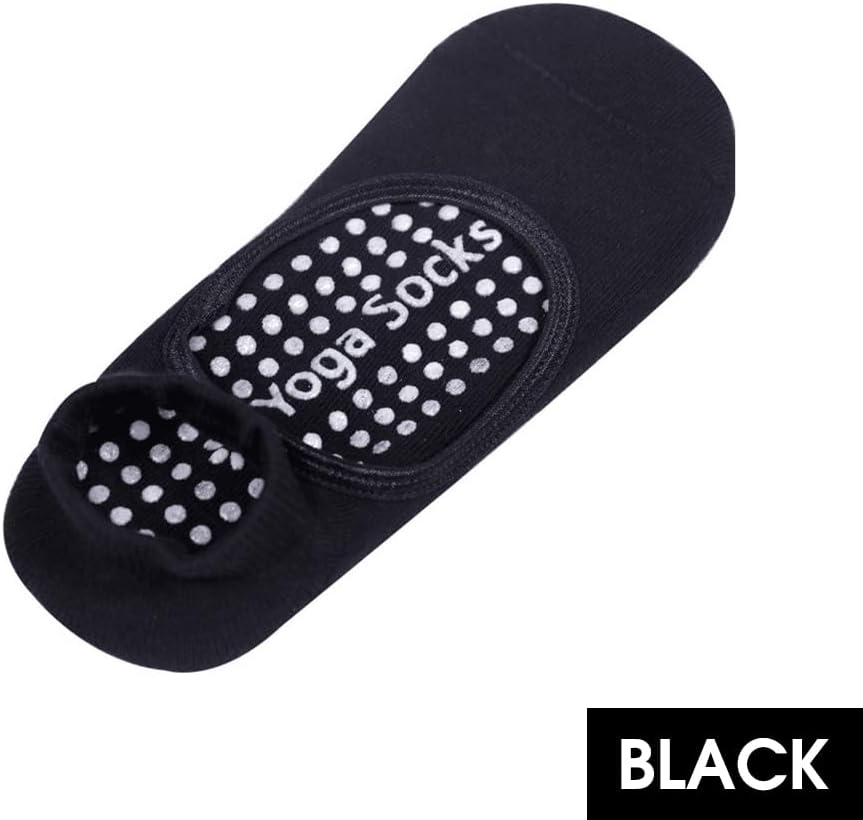 1Pairs Black Yoga Socks Non Slip Massage Pilates Ballet Sock with Grip Exercise Gym - Beam Green image number 4