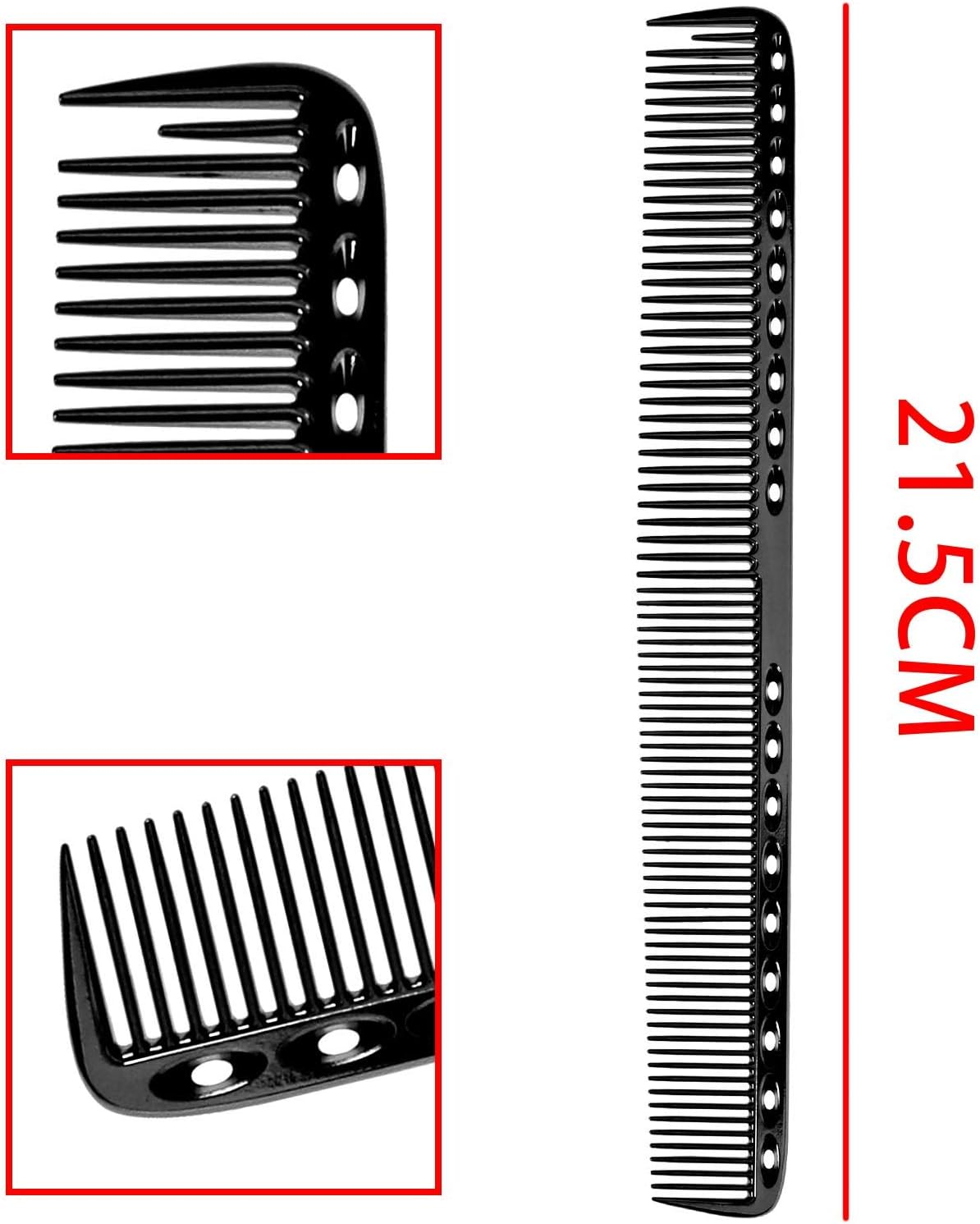 SING F LTD Aluminum Hair Comb Metal Cutting Hairdressing & Barbers Salon Professional Combs Anti-Static Ultra Thin Black 21.5Cm image number 3