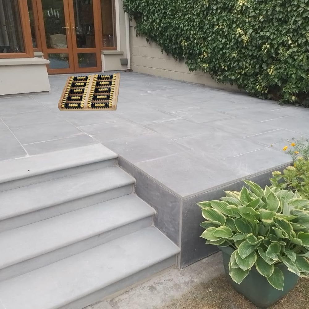 Wooden Boot Scraper Large Jack with Brush &ndash; Outdoor Shoe Cleaner &ndash; Garden Kitchen Patio Carpet Doormats &ndash; Removes All Dirt, Snow, Mud and Sand &ndash; Extra-Wide Boot Brush image number 3