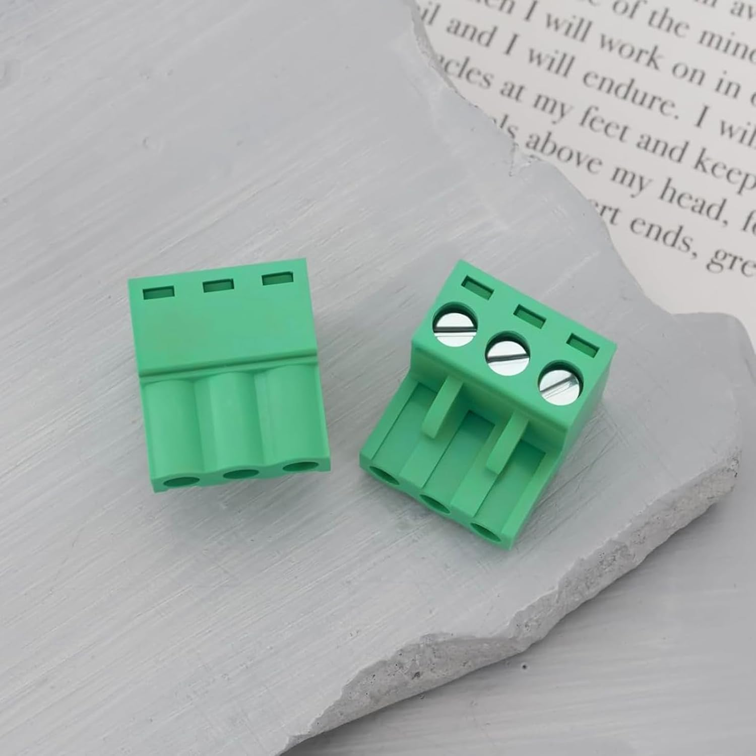 Zalizr 10 PCS 3-Pin PCB Screw Terminal Block Connectors, 5.08 MM Pitch Pluggable Male Plug and Female Socket for 24-12 AWG Wiring