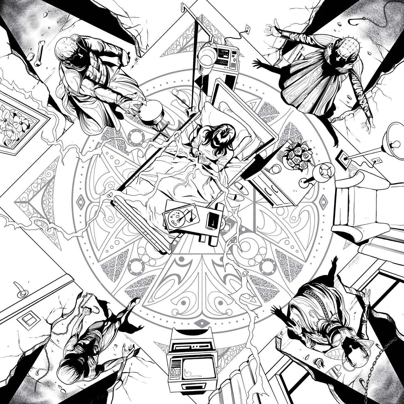 The Unofficial Horror Movie Coloring Book: from the Exorcist and Halloween to Get Out and Child'S Play, 30 Screams and Scenes to Slay with Color image number 5