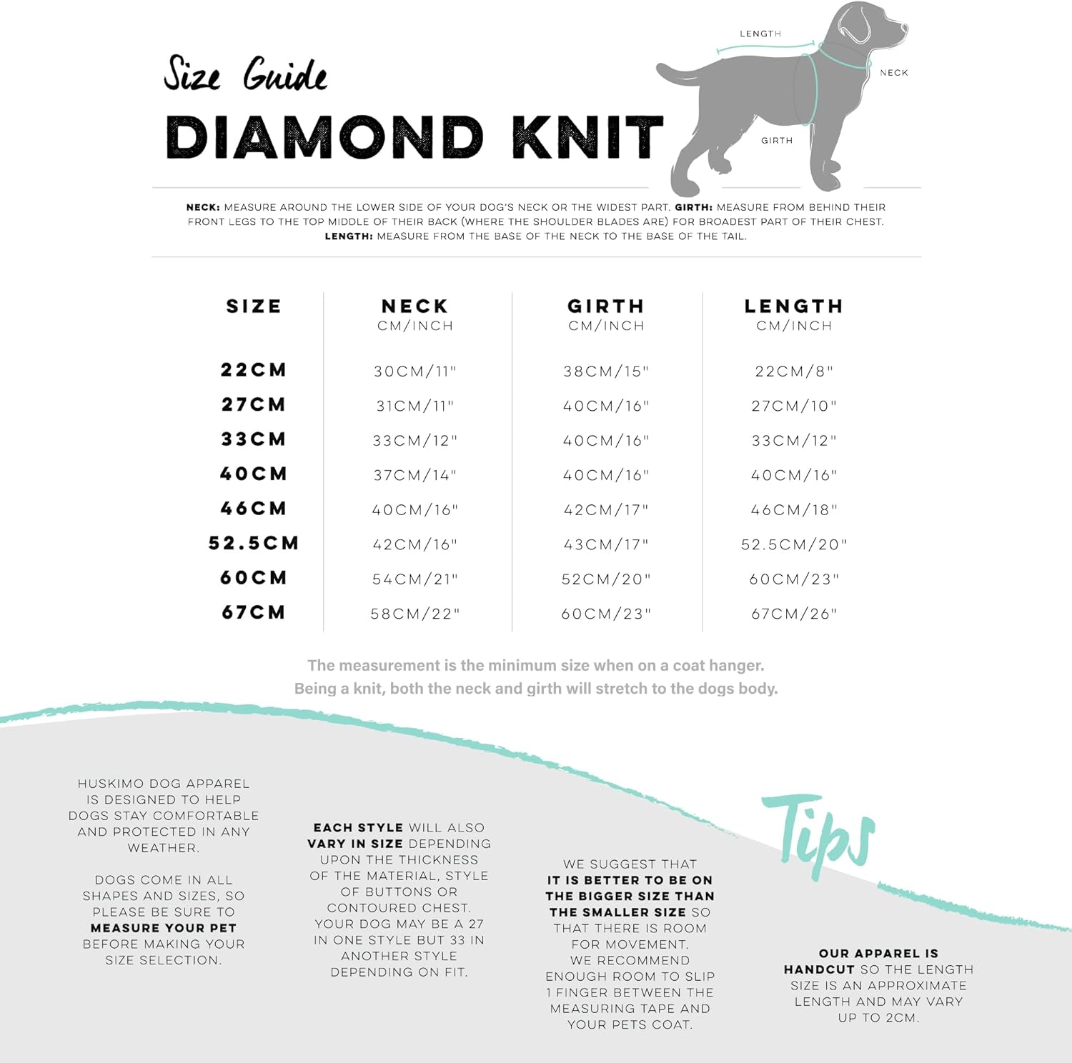 Huskimo Diamond Cable Dog Jumper, Scarlett, 46Cm image number 1