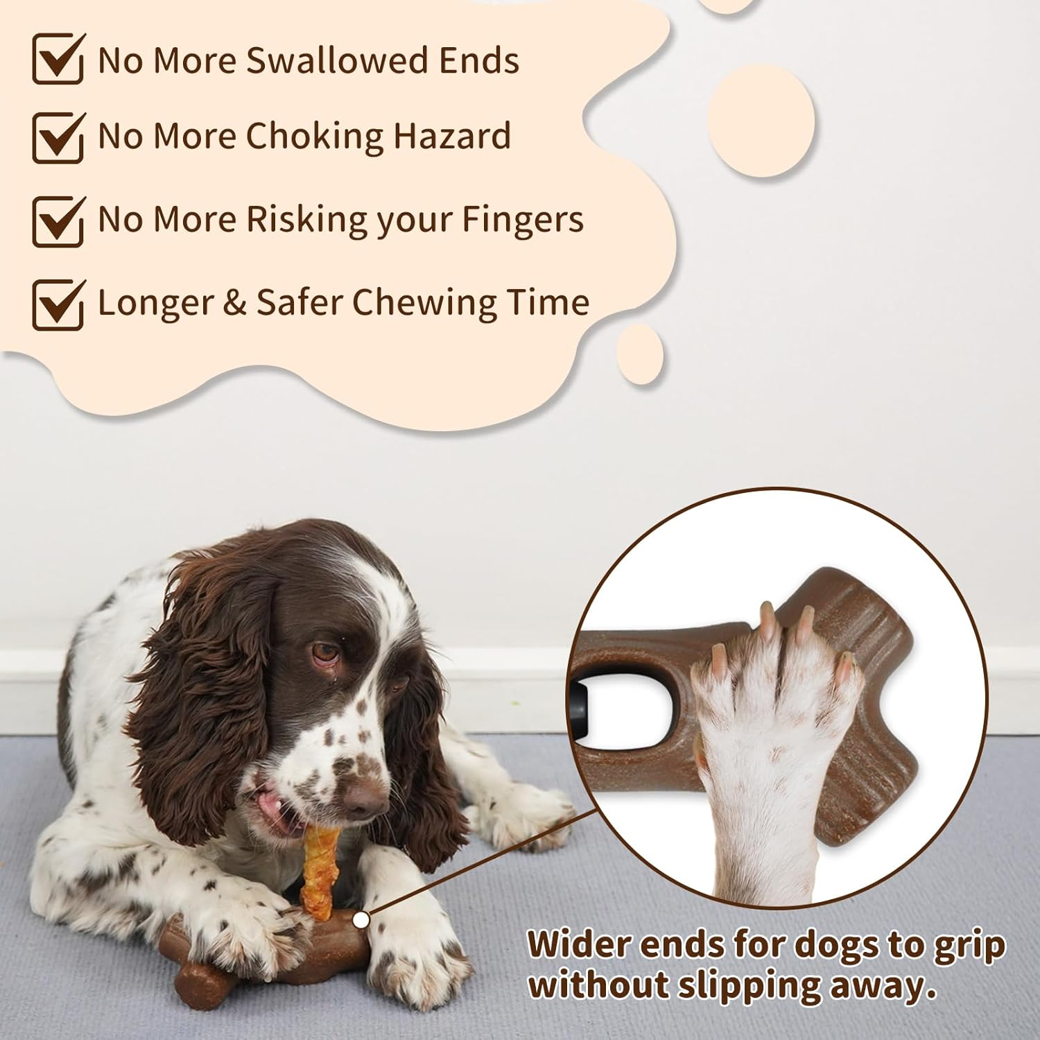 Joybruko Bully Stick Holder for Dogs - for Aggressive Chewers Treat Chew Holder, Heavy Duty Yak Chew Toy Nylon Bone, Prevent Choking Safety Device for Small Medium Large Dogs, No More Swallowed Ends image number 3