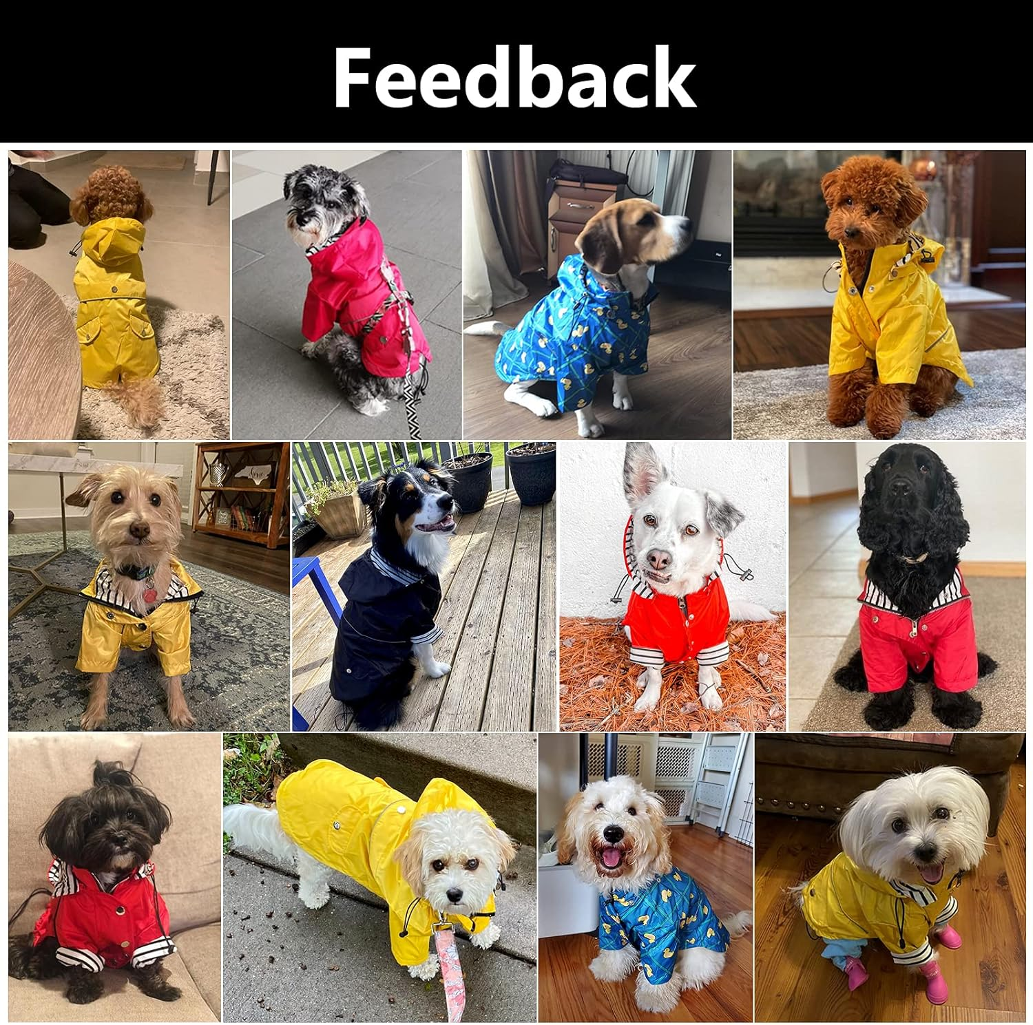 Morezi Dog Zip up Dog Raincoat with Reflective Buttons, Rain/Water Resistant, Adjustable Drawstring, Removable Hood, Stylish Premium Dog Raincoats - Size XS to XXL Available - Yellow - S image number 2