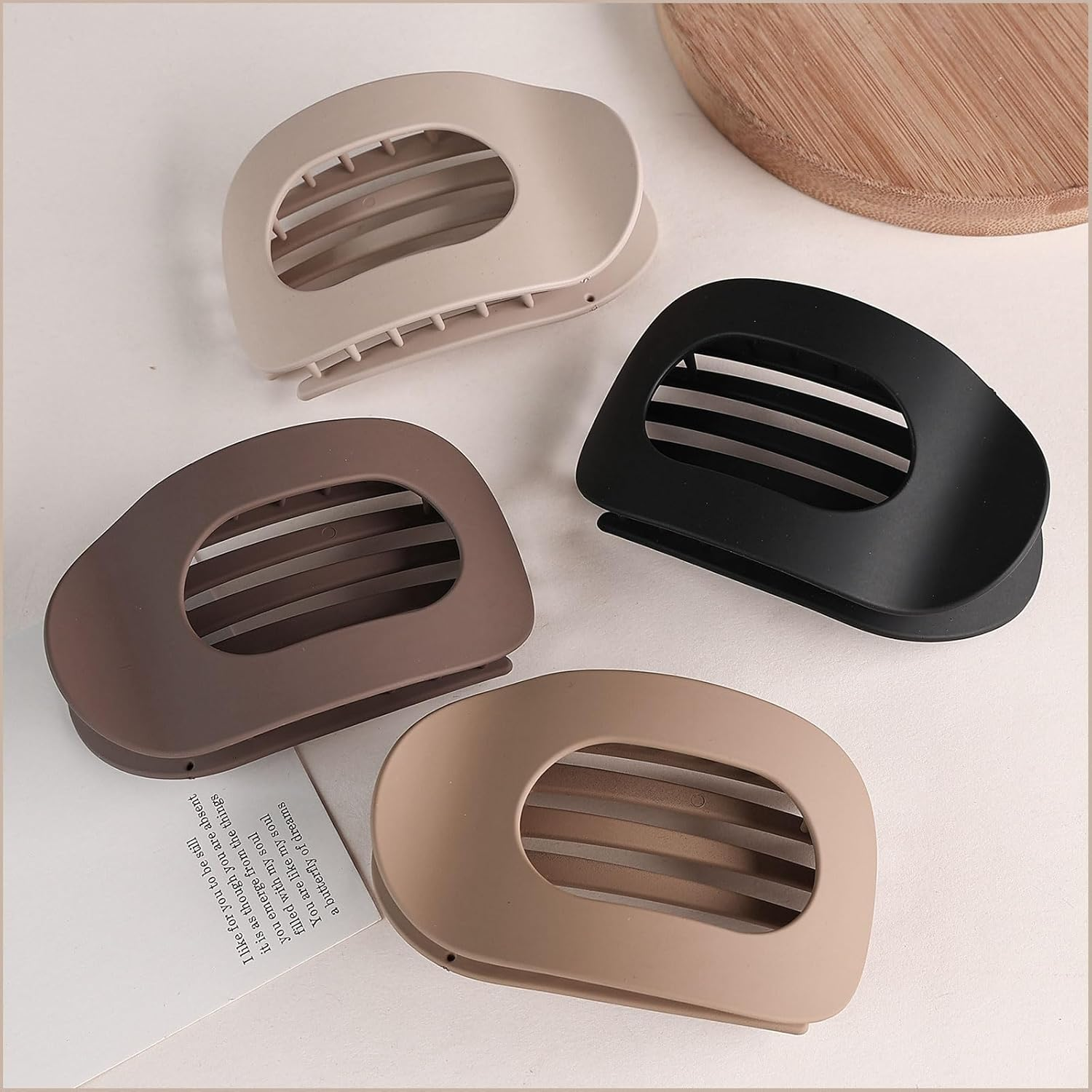 Mezrkuwr Pack of 4 Hair Clips, Flat Hair Claws, Hair Claws Clips with Secure Hold and Inner Teeth, Side Hair Clips with Strong Hold for Thick and Thin Hair image number 2