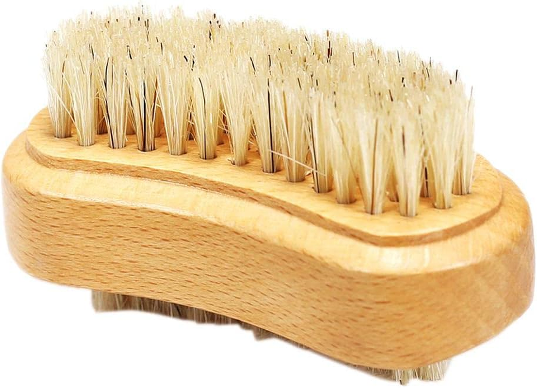 Harayaa 2Pcs Double Sided Beechwood Finger Nail Brush Scrub Fingernail Scrubbing