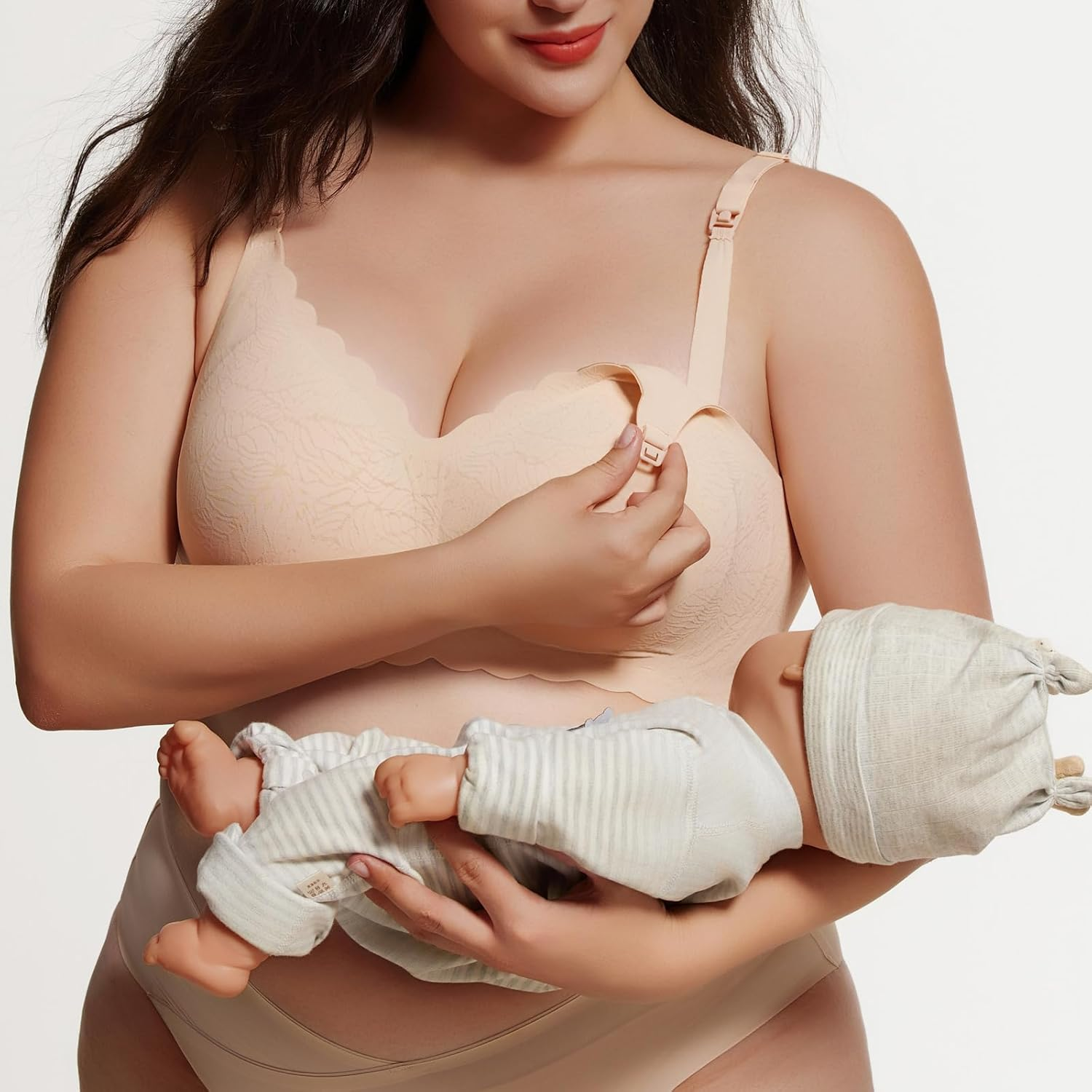 Seamless Maternity Nursing Bra - Ultra-Comfortable Wireless Support, Adjustable Wide Straps & 3D Lift, Breathable Fabric for Nursing Sleep Bra image number 4