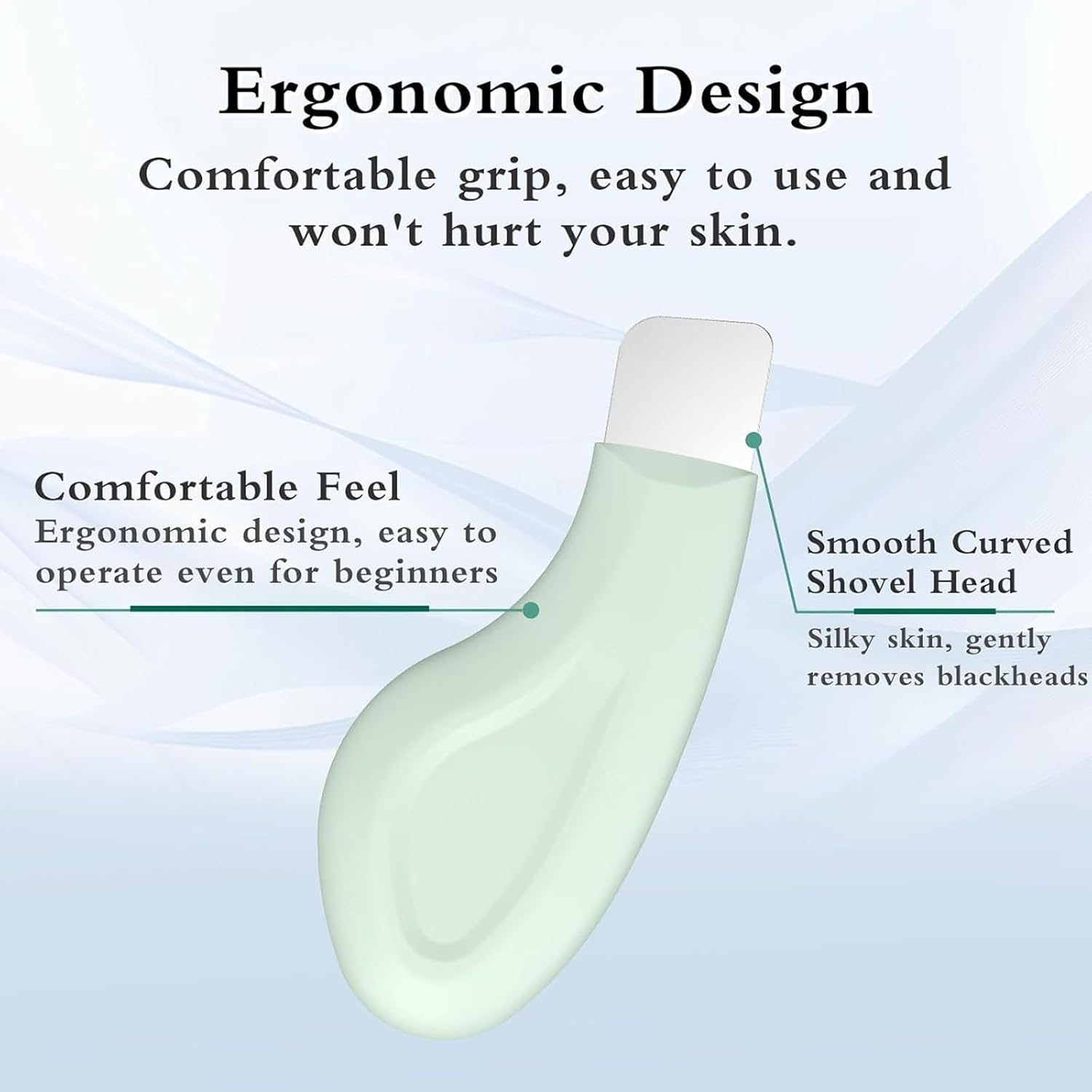 Weidllys Blackhead Remover Tool, Silicone Face Scraper for Deep Cleansing, Skin Scrubber Face Spatula, Nose Blackhead Remover, Skin Care Tool for Men and Women (Green) image number 2