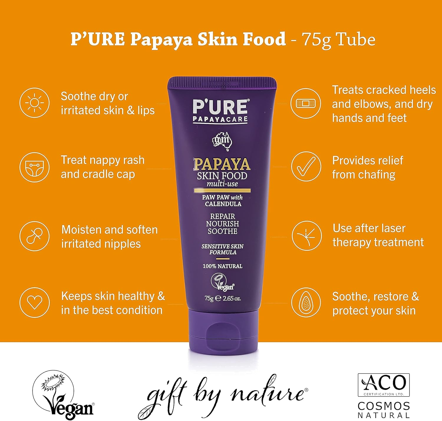 P'URE Papayacare Papaya Skin Food Multi-Use Body Cream 75 G image number 3
