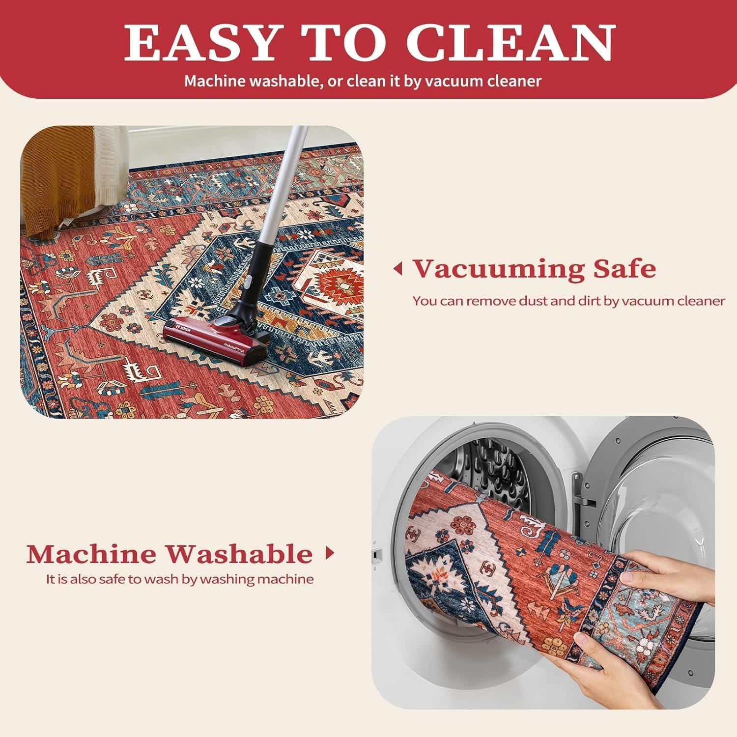 Boho Runner Rugs for Hallway 2X3 Extra Long Washable Non-Slip Hallway Runner Rug Low-Pile Stair Kitchen Runner Oriental Throw Carpet Runner for Entrance Bathroom Living Room Rug Foyer image number 3