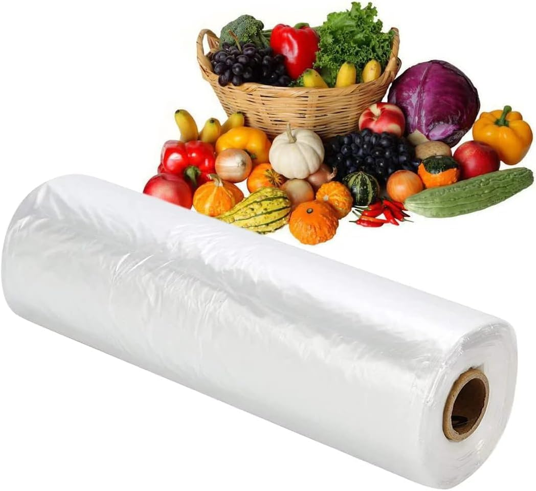 500 Polythene Bags on a Roll Fruit Vegetable Clear Plastic Butchers Counter Packs Polythene Counter Bags | 9" X 14" | Fruit/Veg/Food/Meat (1 Roll - 500 Bags) image number 3