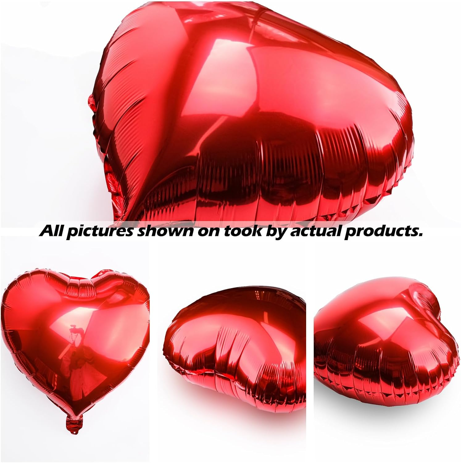 36 Inch Huge Foil Heart Balloon Red Pack of 4, Mylar Aluminium Giant Jumbo Heart Foil Decoration for Girl Valentine'S Day Surprise Birthday Red Theme Mother'S Day Wedding (36 Inch Red Heart, 8)