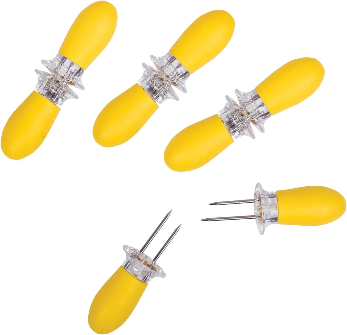 HIC Corn Dishes, Glass Corn Picks, Set of 8 Yellow image number 4