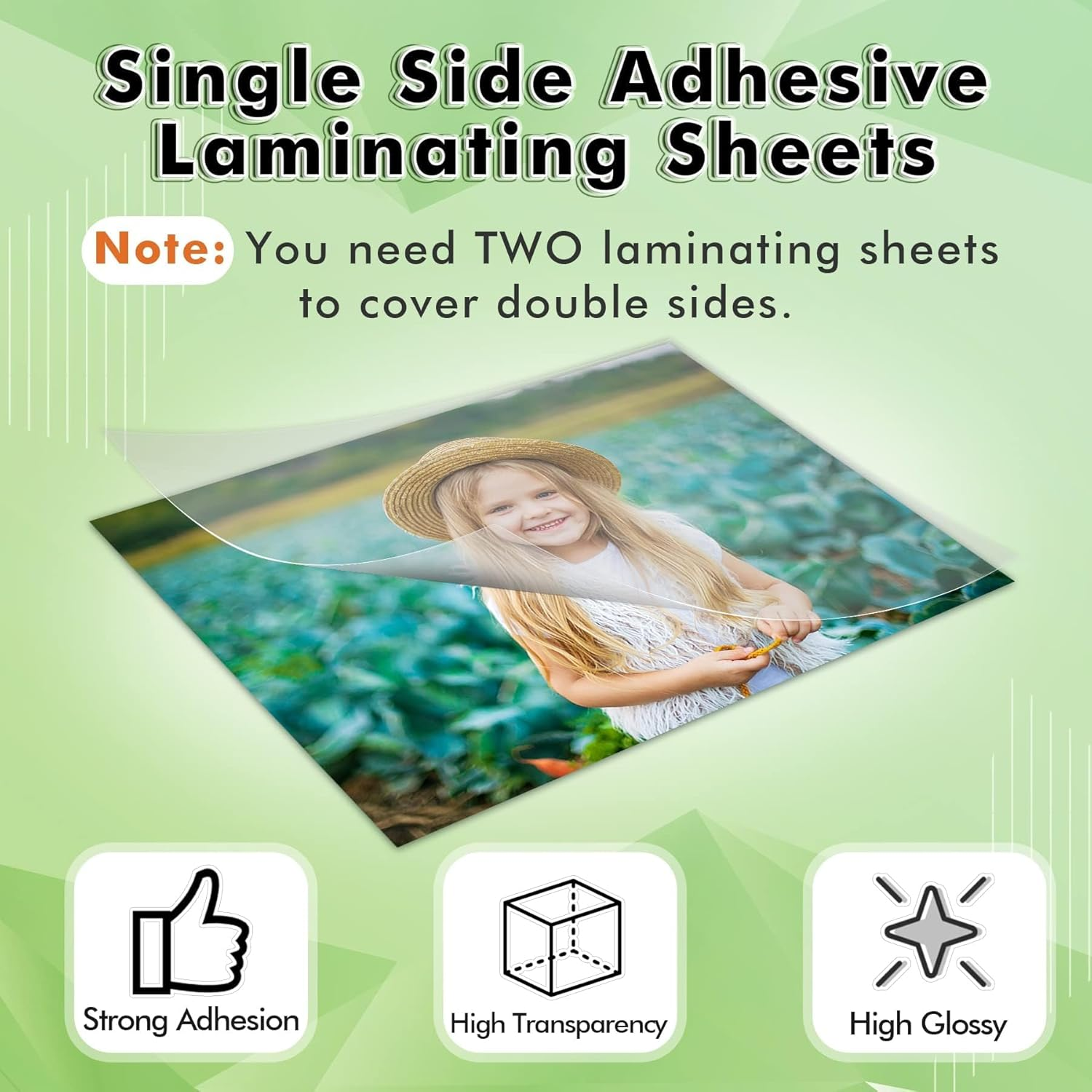 Koala Self Adhesive Laminating Sheets A4 Size Cold Laminating Sheets, No Machine Needed Clear Self Sealing Laminate Sheets Waterproof Protection for Stickers, Photos 20 Sheets