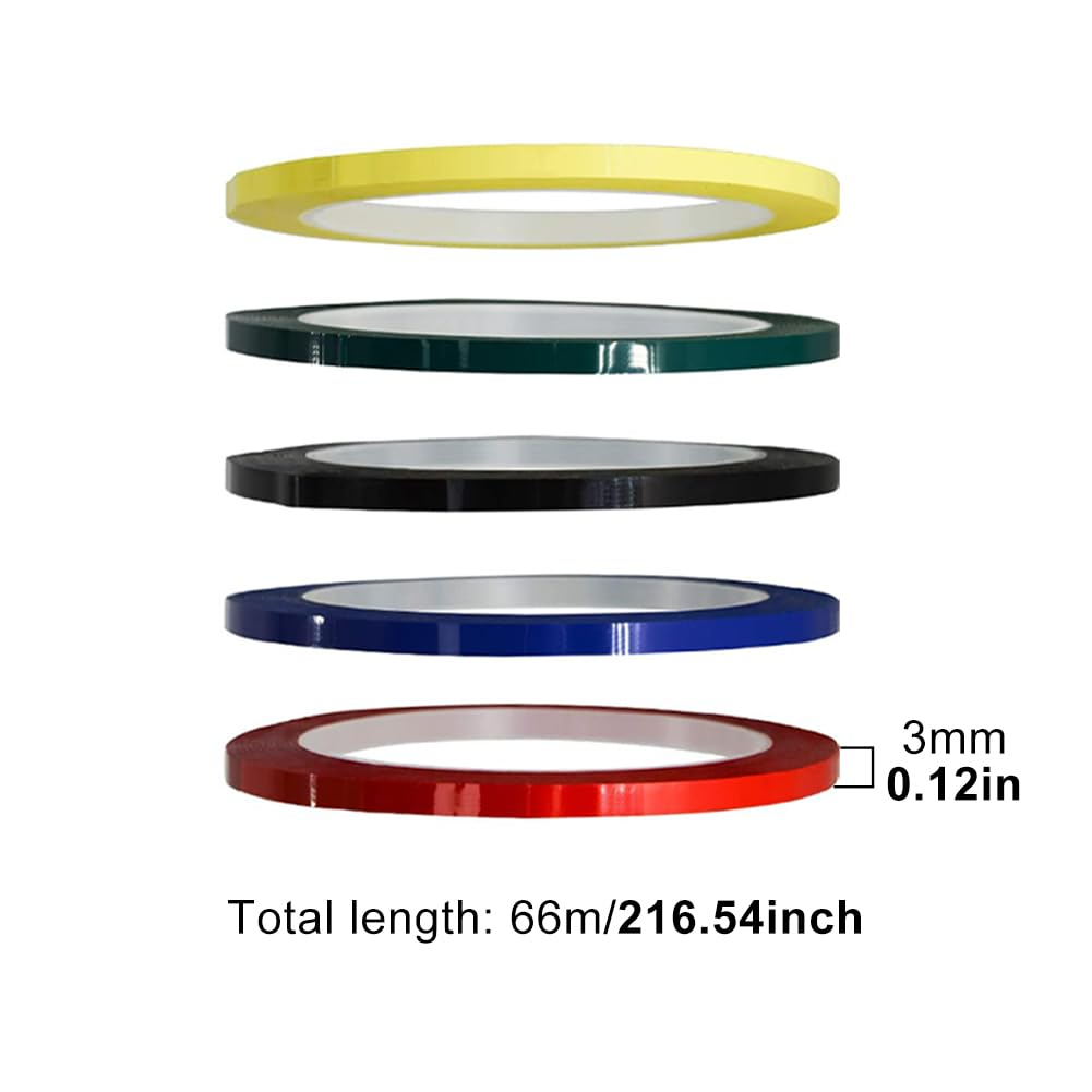 5 PCS Colored Masking Tape, Self Adhesive Grid Marking Tapes, Rolls Crafts Labeling Paper for Whiteboard, Art Board Outdoor image number 1