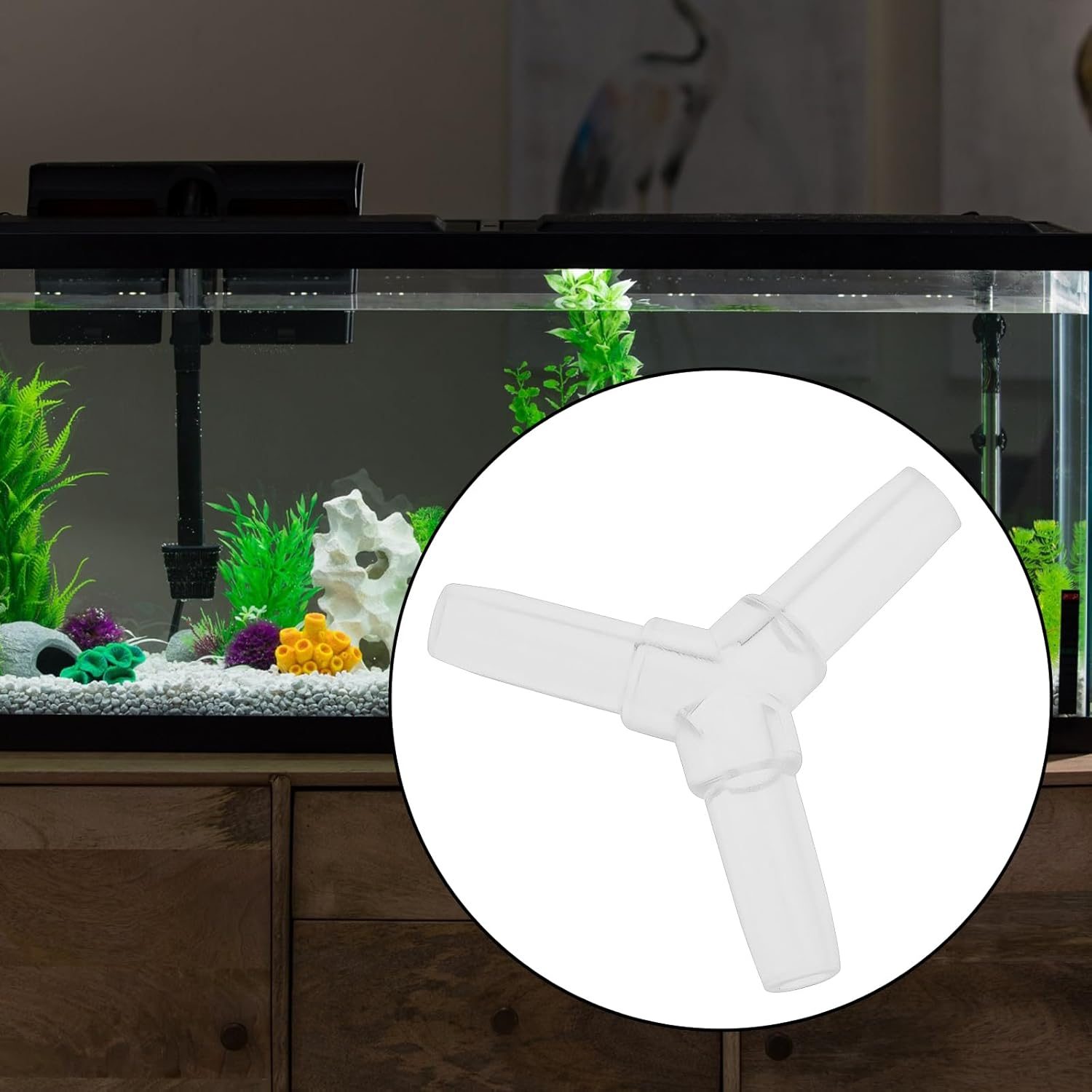 Emsea 30Pcs Y-Type 4Mm Aquarium Airline Connector Plastic Tube Splitter for Fish Tank Shrimp Tank Air Tube System Oxygen Pump Accessory image number 3