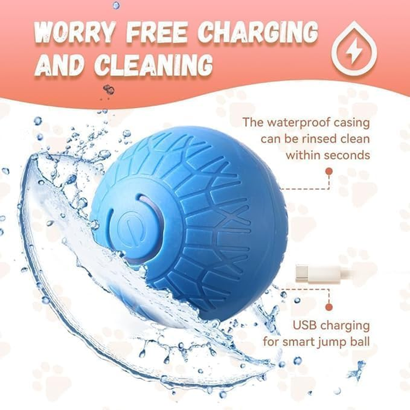 TEKXDD Interactive Dog Ball - Dog Toys, Indestructible Dog Moving Ball, Pet Playthings for Outdoor & Indoor Playtime - Blue image number 5