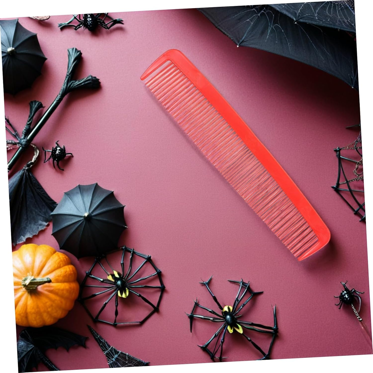 Vaguelly Giant Red Oversized Comb Prop for Halloween Carnival Party Funny Comedy Costume Accessory Prank Novelty Styling Hair Comb for Dress up and Photo Favor - Red image number 4
