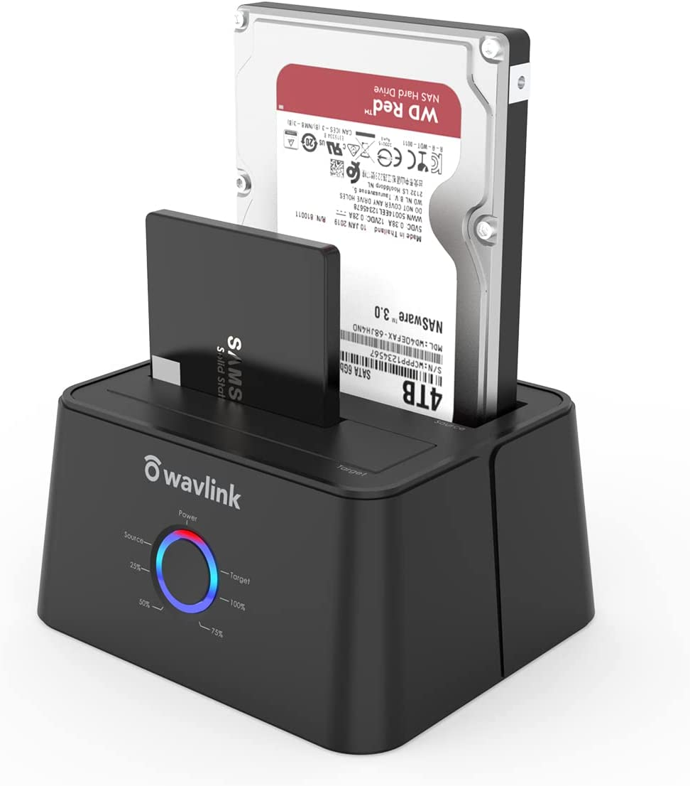 WAVLINK USB-C and USB 3.0 to SATA Dual Bay External Hard Drive Docking Station for All 2.5/3.5 Inch SATAⅠ/Ⅱ/ⅢSSD HDD, Support 2&times;8TB &UASP with Offline Clone/Backup Function image number 4