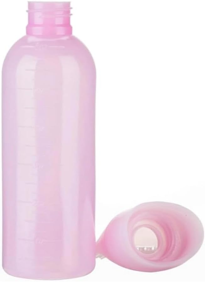 Poemtian Applicator Bottle for Hair Dye Comb Bottle Applicator Root Comb Applicator Bottle with Graduated Scale Hairdressing Coloring Styling Tool for Home Salon (Pink) image number 2