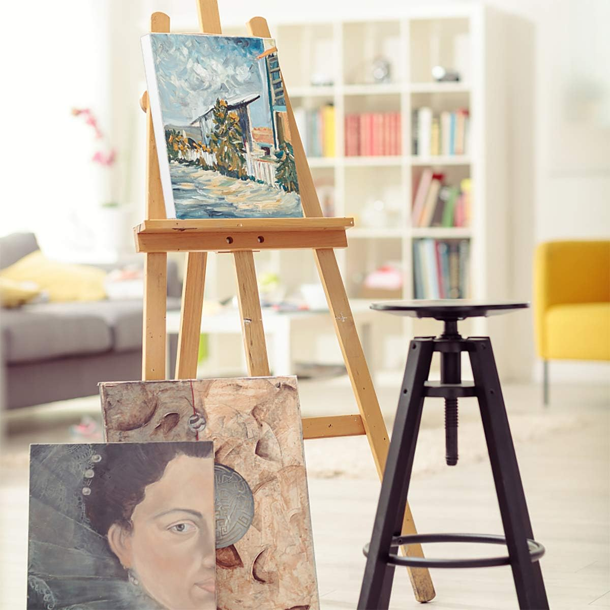 GOTIDEAL Stretched Canvases for Painting, 24X36" Inch Set of 2, Primed White - 100% Cotton Blank Art Large Canvas Boards for Painting for Acrylic Pouring, Oil Paint Dry & Wet Art Media image number 2