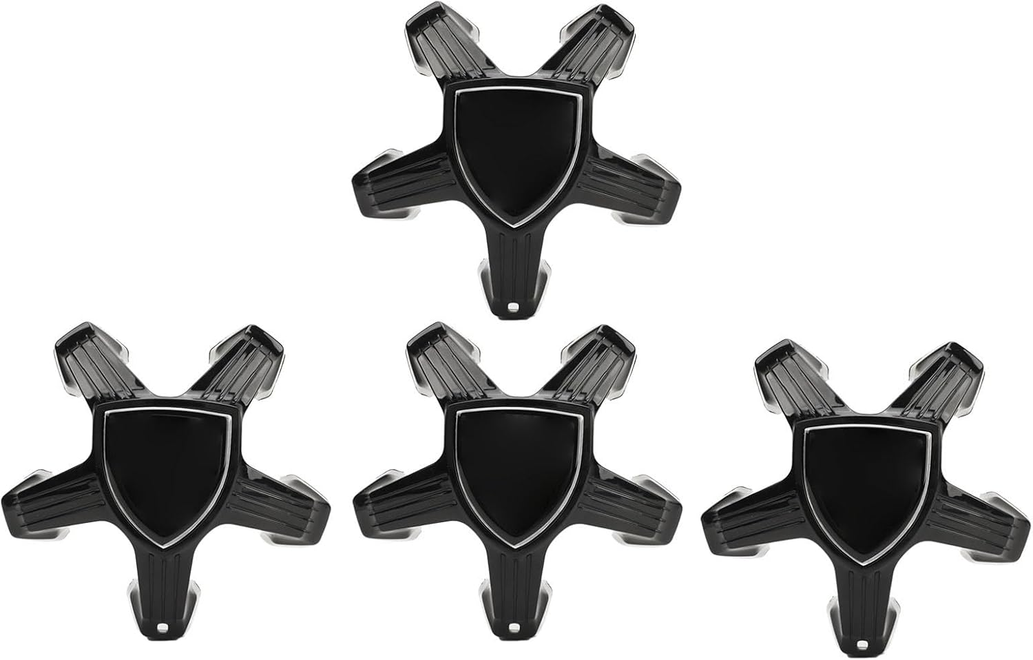 Jiawu Wheel Center Caps, Rim Hub Cap Waterproof Plastic 4PCS Replacement for 308 408 508, Match the 5 Hole Tires of the Vehicle (Black), 14 * 14 * 16Cm