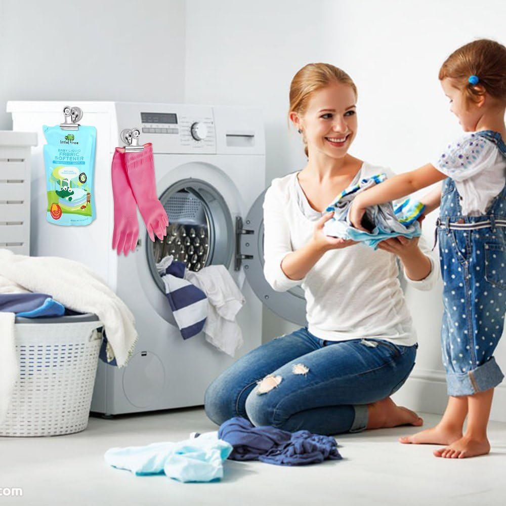 12Pcs Refrigerator Iron Magnet Hook Clips- 6Pcs 38Mm Wide, 6Pcs 30Mm Wide, Maxin Magnetic Clips Hooks Neodymium Magnet for Kitchen Office School Home Use- Silver. image number 5