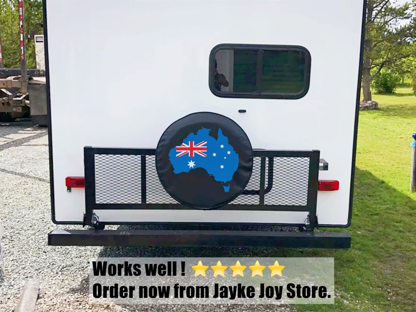 Spare Tyre Cover, Wheel Cover with Australia Flag PVC Leather Waterproof Dust-Proof Universal Fit for Jeep Trailer RV SUV Camper Vehicle (17 Inch) image number 3