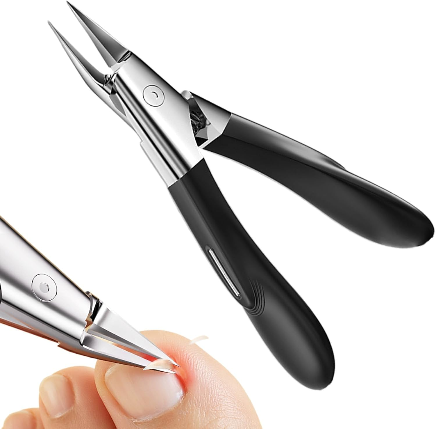 Curved Nail Clippers - Precise Toenail Trimmer | Ergonomic Precision Fingernail Cutter for Thick Ingrown Nail Seniors Kids Men Home Salon Travel Manicure Pedicure