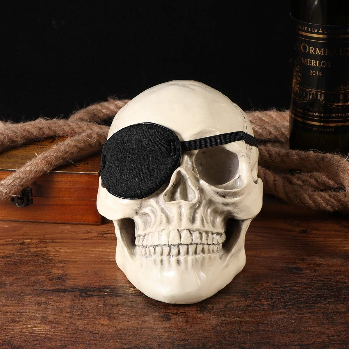 1 Pcs Eye Patches Pirate Mask Eyepatch for Lazy Eye Black Eye Patch for Glasses for Adults Kids Children Halloween Christmas Cosplay Pirate Theme Costume image number 1