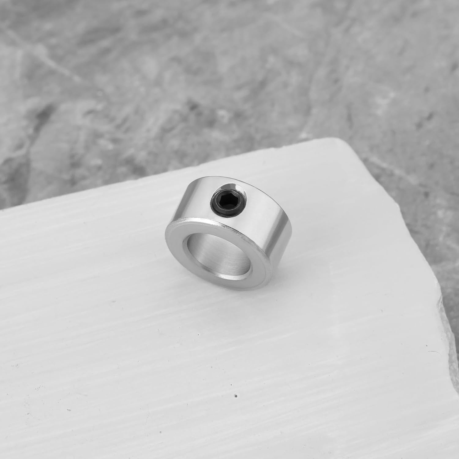 Create Idea 10Pcs 8Mm Shaft Lock Collars T5 Lead Screw Lock Rings 3D Printer Stainless Steel Screw Fixing Ring with Hexagonal Wrench Silver image number 2