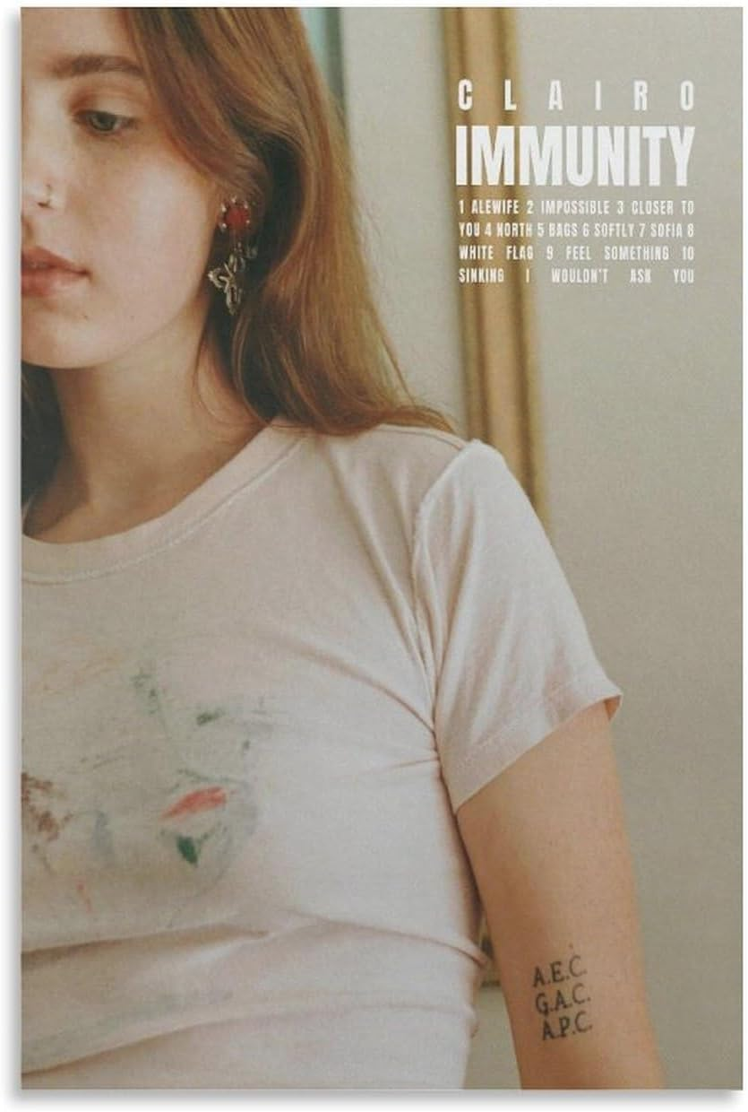 Clairo Poster Immunity Album Poster Canvas Painting Wall Art Picture Home Decor Print for Bedroom Living Room Dorm Study Bar Office 12X18Inch(30X45Cm) image number 5