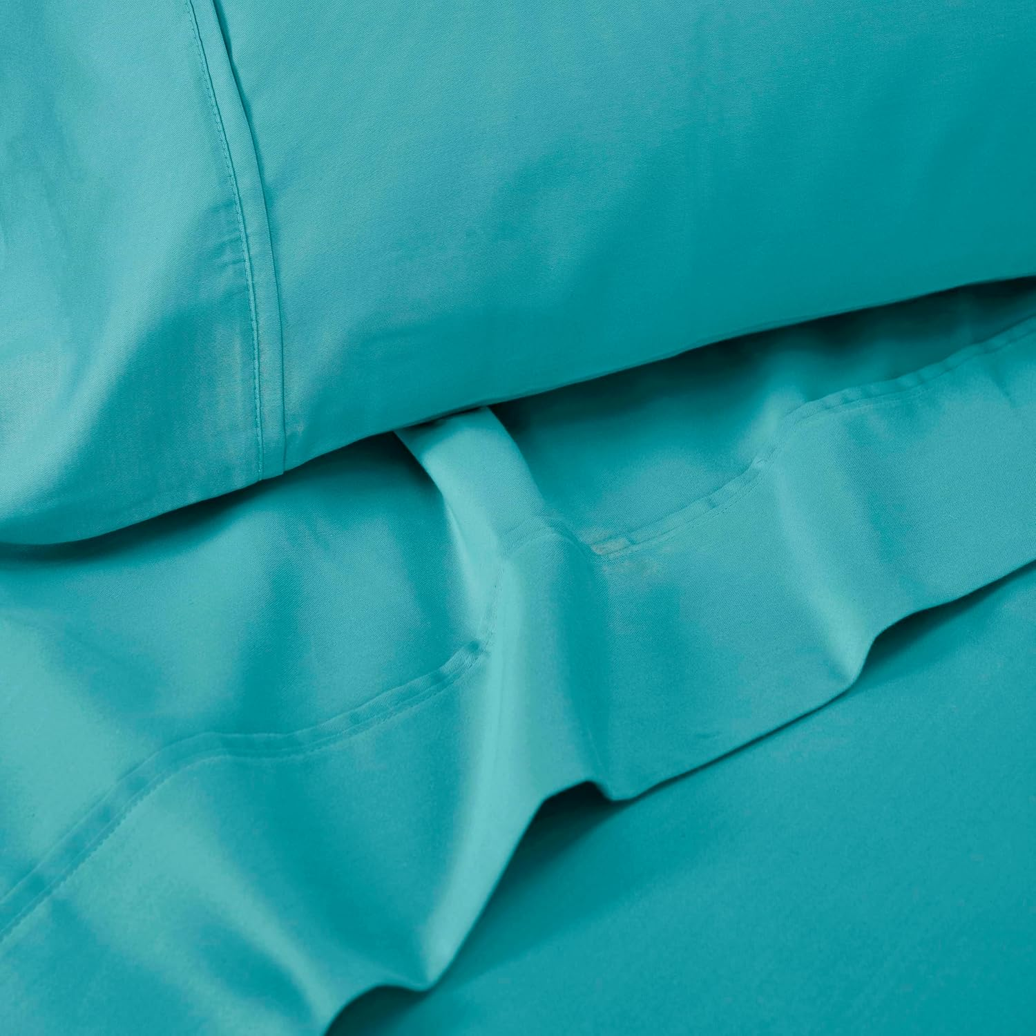 Superior 1500 Thread Count Cotton Rich Sheet Set, Heavyweight Daily Bedding, Modern Decor, Includes 1 Elastic Deep Pocket Fitted Bedsheet, 1 Flat Sheet, 2 Pillowcases, Queen, Teal