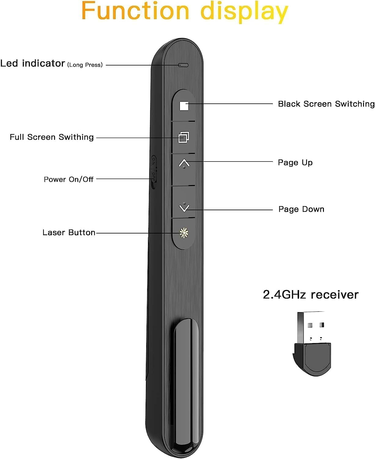 Presentation Clicker Wireless Presenter for Presentations Remote RF 2.4Ghz Classroom Must Haves Powerpoint Clicker for Mac Windows Linux Computer Laptop Google Slide PPT image number 3