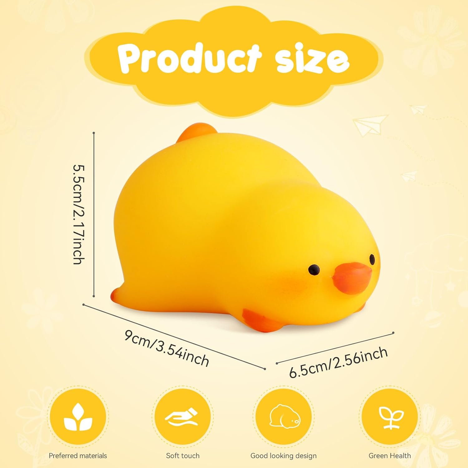 Duck Squishy Stress Balls for Kids and Adults, Dough Ball,Squishy Toys, Squeeze Sensory Toys, Animal Squeeze Stress Balls Squishy Fidget Toys for Anxiety Relief, Squishy Ball for Autism ADD/ADHD image number 1