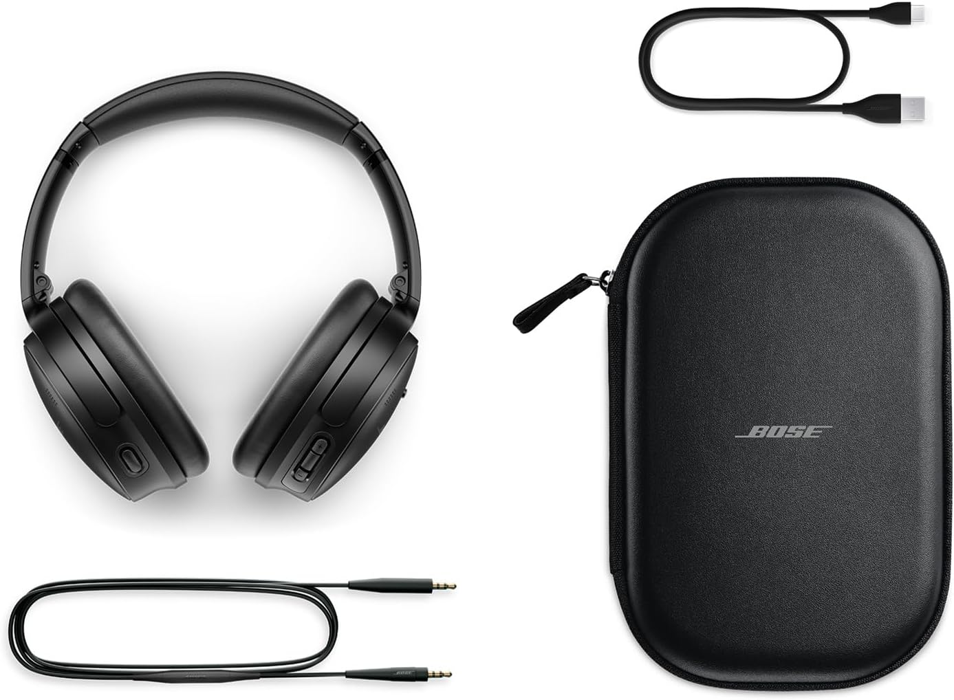 Bose Quietcomfort Wireless Noise Cancelling Headphones, Bluetooth over Ear Headphones with up to 24 Hours of Battery Life, Black