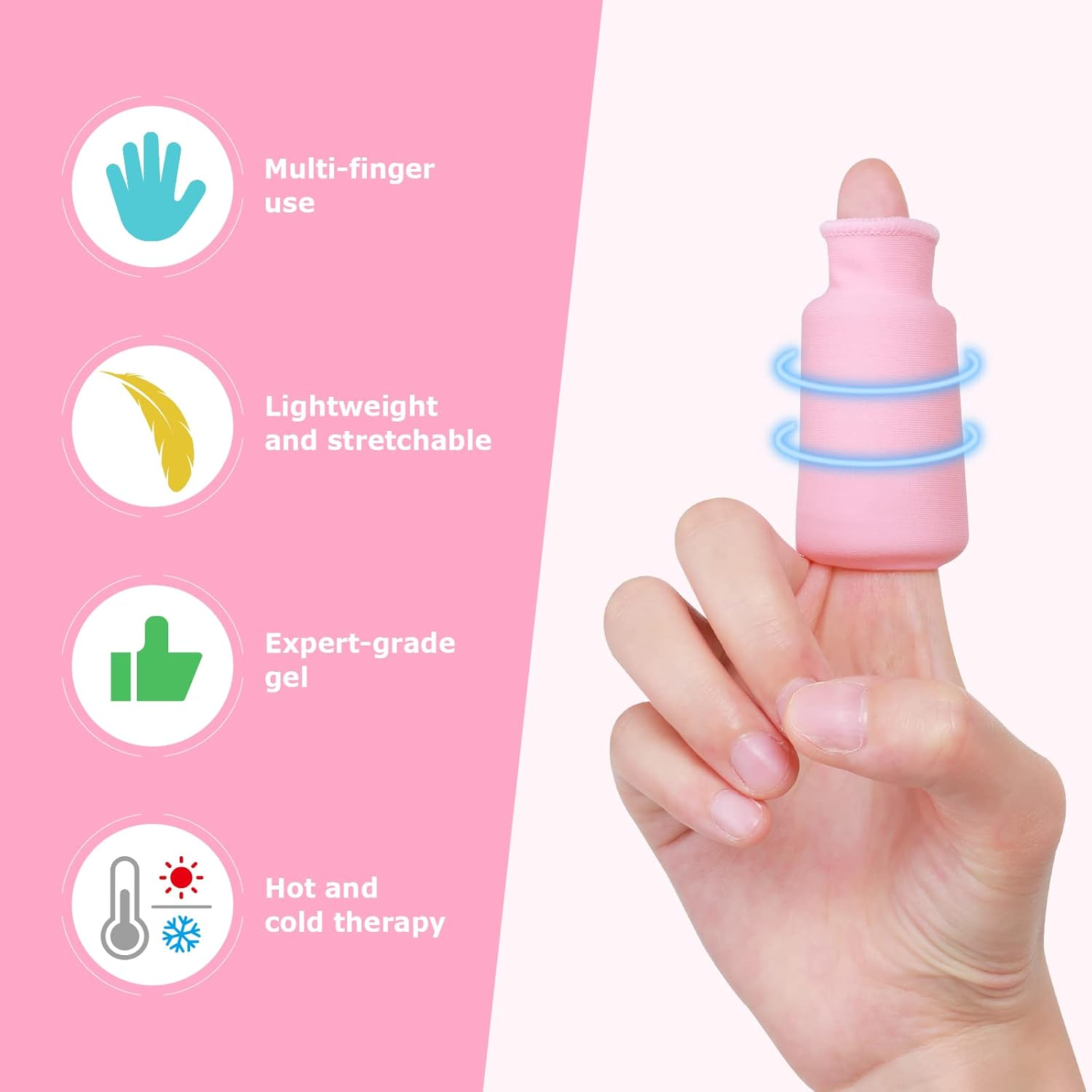 Finger Ice Sleeves 4 Ice Packs for Fingers, Thumbs & Toes Hot Cold Therapy for Arthritis, Tendinitis, Trigger Finger and Swollen Finger