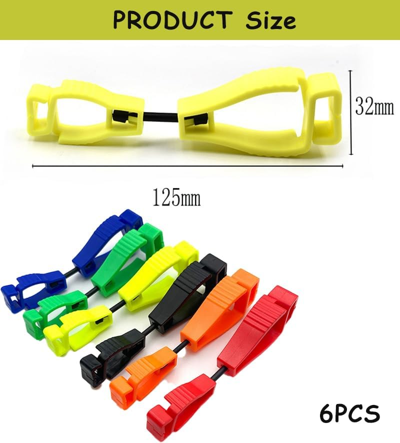 Glove Clips for Work Glove Grabber Clip Anti-Loss Waist Buckle Clip, Glove Keeper, Plastic Safety Work Glove Grabber Clips 6 PCS image number 4