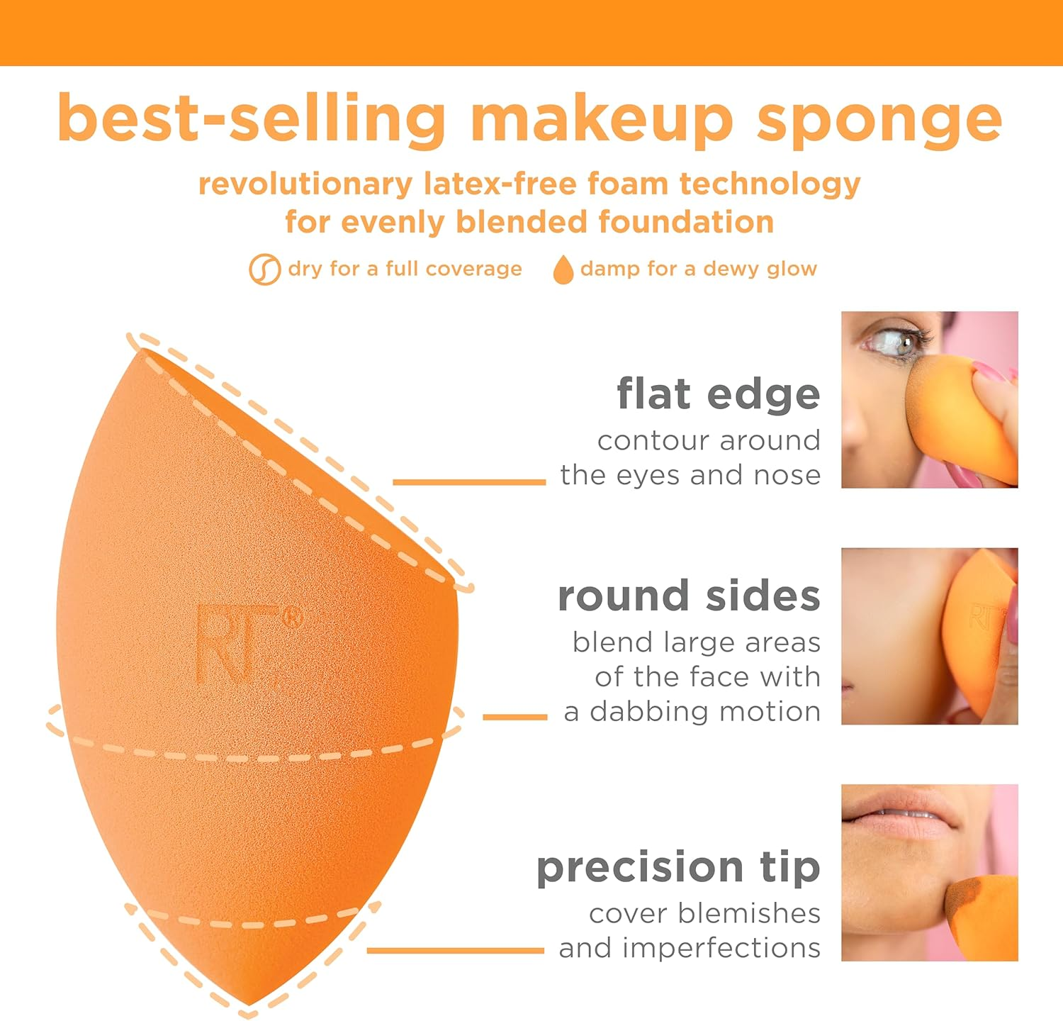 Real Techniques Miracle Complexion Sponge with Case (Pack of 2)